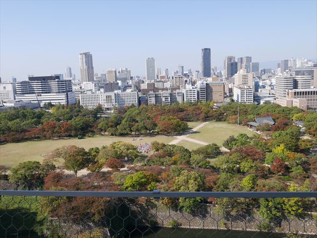 大坂城からの眺め、西ノ丸庭園