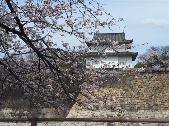 大阪城「六番櫓」と桜