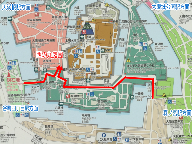 大阪城公園「西の丸庭園」地図