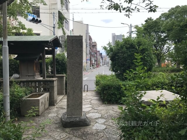 越中井（細川忠興屋敷跡・細川ガラシャ夫人最期の地）から東側を見た様子