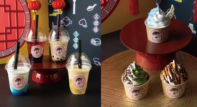 「名探偵コナン 大阪城本陣スペシャルショップ2026」フード（スイーツ）・ソフトクリーム・タピオカ黒糖ミルク（アクリルストローチャーム付き）